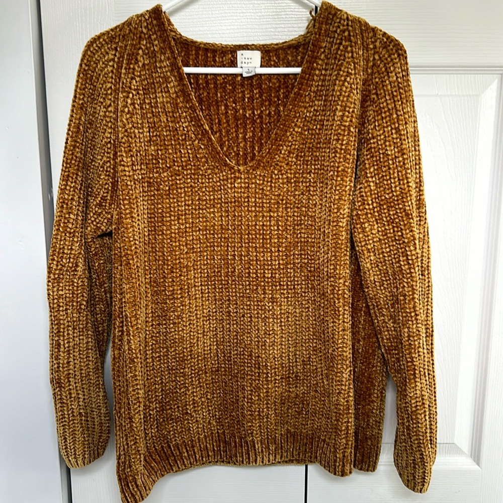 A New Day v-neck yellow sweater